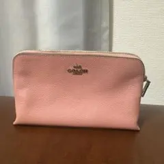 COACH ピンク レザー ポーチ 中型