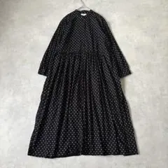 maison de soil ブロックプリント ピンタックギャザー ラップドレス