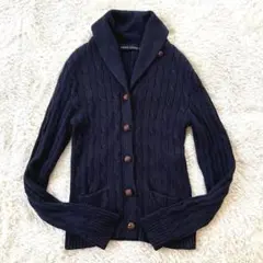 egg様ラルフローレン　ショールカラー　カーディガン　リネン　ケーブル