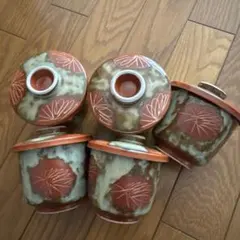 昭和レトロ 蓋付き 茶碗蒸し 食器 5客セット