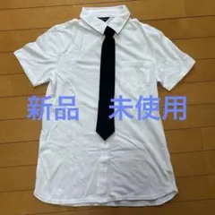 新品 コムサイズム 半袖 シャツ ネクタイ付き ポロシャツ 160 白