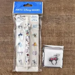 ディズニーリゾート　ボールペン　チャーム　ミニー　カチューシャ