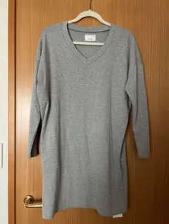 《新品未使用》EGOIST グレー 長袖 Vネック ワンピース