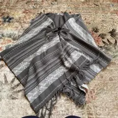 グレー系 ストライプ柄 ストール