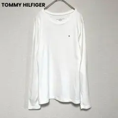 qq289 トミーヒルフィガー/ワンポイント刺繍/長袖Tシャツ/トップスシンプル