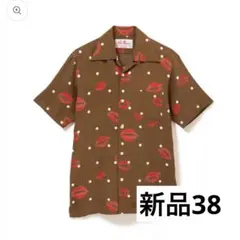 新品Aloha Blossom KISS半袖シャツ ブラウン　38 1点のみ 新品Aloha Blossom KISS半袖シャツ ブラウン 38 1点のみ - メルカリ