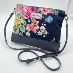 Cath Kidston ポーチ/ショルダーバッグ ネイビー 花柄 レザーのサムネイル