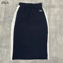 フィラ【M】ひざ丈スカート タイト ストレート サイドライン バックスリット