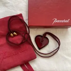 美品 Baccarat 赤いハート型ネックレス