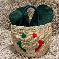 【極美品】　アジョリー　イタリア　かごバッグ　スマイル　にこちゃん　国旗モチーフ