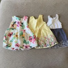 baby GAP花柄・黄色・白ワンピース3点セット