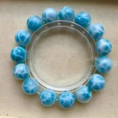 天然無処理 ラリマー ブレスレット 13mm-51.3g - メルカリ