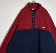 LAND'S END ランズエンド　スナップボタン　刺繍ロゴ　フリースジャケット