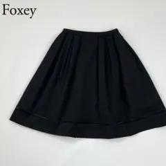 FOXEY NY フォクシー☆ボックスプリーツタックフレアスカート ブラック