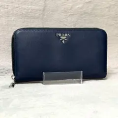 付属完備 プラダ PRADA サフィアーノ 三角プレート 長財布 レザー