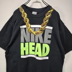 NIKE　半袖　Tシャツ　M　ゴールドチェーン　ロゴ　y2k　ブラック　古着