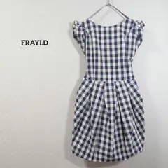 フレイアイディー　ミニワンピース ワンピース　リボン　ギンガムチェック　ネイビー