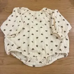 ハート柄長袖ロンパース　80cm ベビー服　ベビー　長袖ロンパース