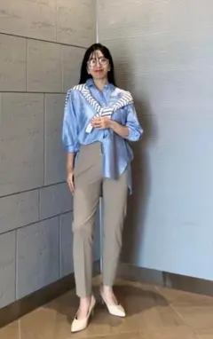 PLST プラステ　ハイストレッチトリコットスティックパンツ