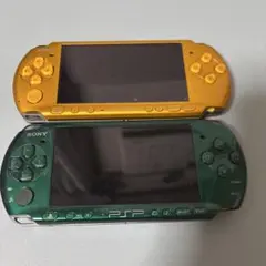 psp 3000 本体 2点セット グリーン ゴールド