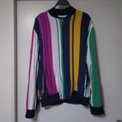 【 ZARA 】ジップブルゾン （ストライプ マルチカラー）激レア 希少デザイン