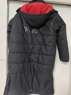 adidas フード付きベンチコート J150 ブラック/レッド