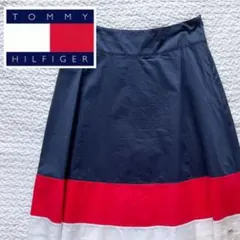 TOMMY HILFIGERトミーヒルフィガー　ミモレ丈　フレアスカート　紺赤白のサムネイル