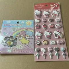 サンリオ　キキララ　クリスタルシール　ハローキティ　マシュマロシール