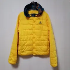 LE COQ SPORTIF 猫ちゃん柄フード付きダウンジャケット M イエロー
