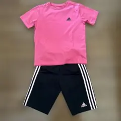 キッズ　adidas ピンク　Tシャツ＆ハーフパンツ セット　150