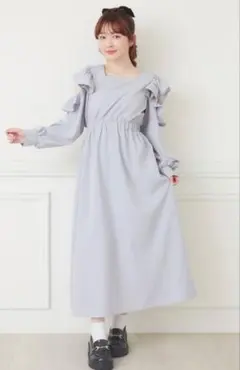 エムズエキサイト ワンピース アソートフリルOP ブルー オフショル