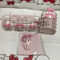 サンリオ 推しをかわいく飾り隊 マイメロディ ワイヤー フック付きカゴ