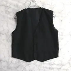82　キッズスーツベスト　12　黒　ジレベスト　US古着