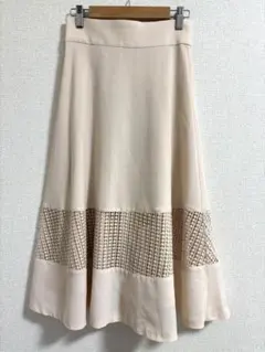 JILL by JILLSTUART レース切り替え フレアスカート ベージュのサムネイル