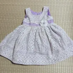 ❤️コストコ❤️かわいいキッズドレス レースワンピース 紫　ラベンダーのサムネイル