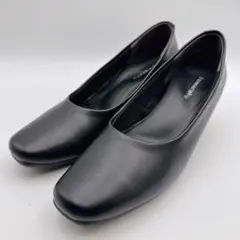 【極美品】fuwaraku フワラク パンプス 23cm EEE 黒 スクエア