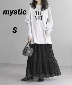 mystic ミスティック レーススカート ロングスカート ブラック 黒 S
