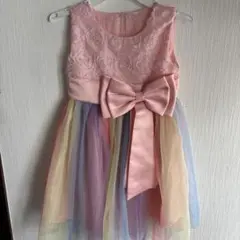 フォーマルドレス 花柄 リボン付き 120