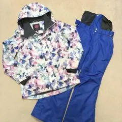 DLITEスノーボードウェア上下セットSマルチカラー×ブルー43DEGREES
