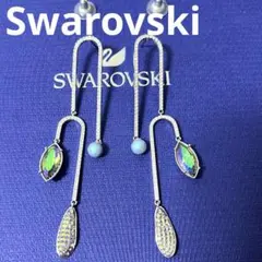 SWAROVSKI スワロフスキー リーフ ピアス マルチカラー クリスタル