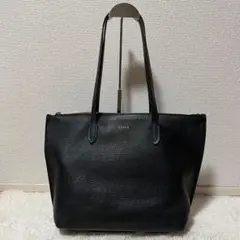 【フルラ】トートバッグ 肩掛け レザー ロゴ ブラック