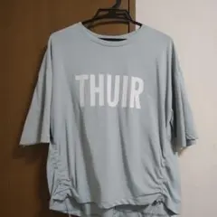 クロシェ♡ロゴプリント♡ 裾ドロスト 半袖Tシャツのサムネイル