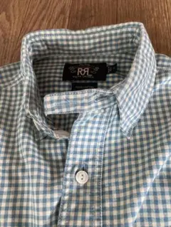 RRL シャツ　ビンテージ　ギンガムチェック　S チンスト　マチ　猫目ボタンのサムネイル