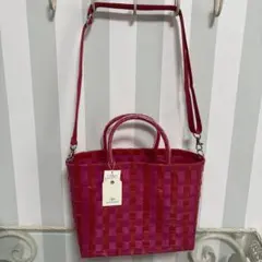 新品　ACCOMMODE　PPバンド　かごバッグ　ショルダー付きのサムネイル