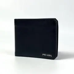 PRADA プラダ 二つ折り財布 サフィアーノメタル サフィアーノレザー 黒