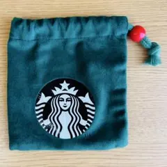 【スタバ】巾着 グリーン ベロア生地 Starbucksのサムネイル