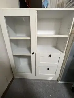ホワイト ガラス扉 キャビネット