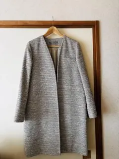 theory luxe ノーカラーロングジャケット