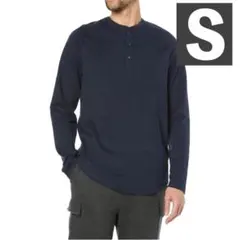 【美品】メンズ★長袖★S★ブラック★ヘンリーネック★レギュラーフィット★シャツ