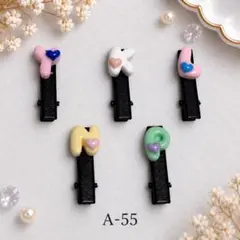 アルファベット ヘアクリップ 【5個セット】